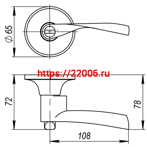 Ручка Ajax (Аякс) защелка DK610 SN-PS (6010 SN-P) (без фик.) мат. никель фото 4 Ручка Ajax (Аякс) защелка DK610 SN-PS (6010 SN-P) (без фик.) мат. никель фото 4