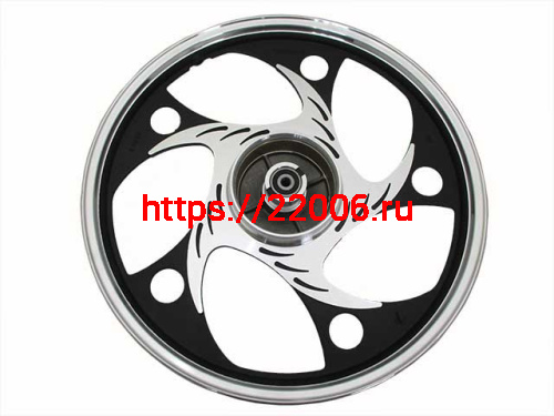 Диск колеса 17" мопед передний, литой, барабанный тормоз Tiger ось d-10mm Диск колеса 17" мопед передний, литой, барабанный тормоз Tiger ось d-10mm