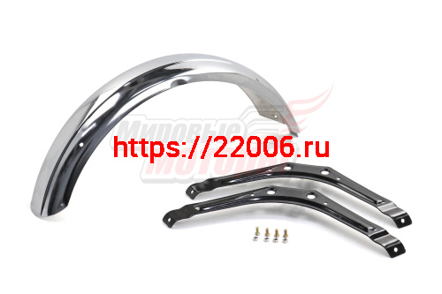 Крыло Иж переднее хром (+2 пластины+4 гайки+4 винта)ИжП4 сб 5-1-7