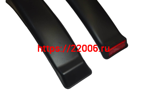 Крылья велосипедные 26" пластик, черные, под V-brake, чёрные с красным отражателем (TBS SF-212F/R) фото 3