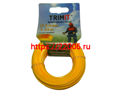 Леска триммерная (2,4*25м) TRIMIT(Россия),квадрат (11025244) Леска триммерная (2,4*25м) TRIMIT(Россия),квадрат (11025244)